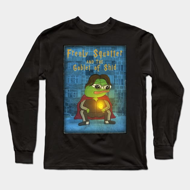 Frenly Squatter and the Goblet of Shid Long Sleeve T-Shirt by Emperor Frenguin